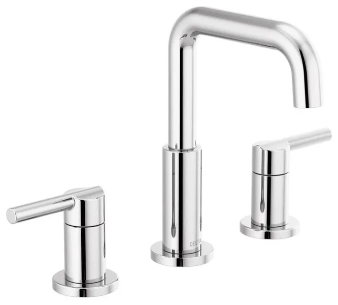 Nicoli 1.2 GPM Widespread Bathroom Faucet, Pop-Up Drain Assembly
