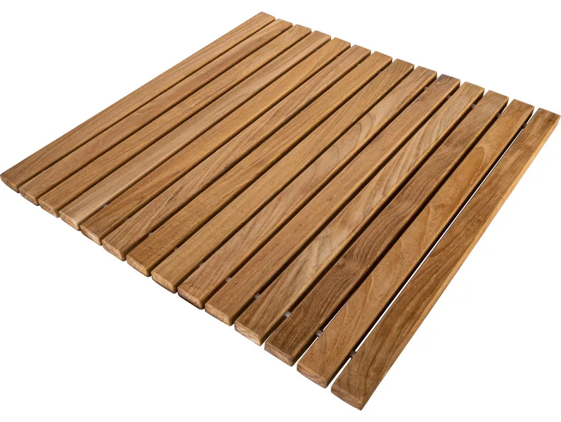 Nordic Style Natural Teak Shower and Bath String Mat 19.6″x19.6″