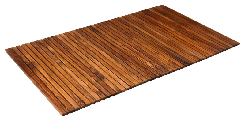 Nordic Style Oiled Extra Large Teak String Mat with Rubber Footing 59″ x 35″