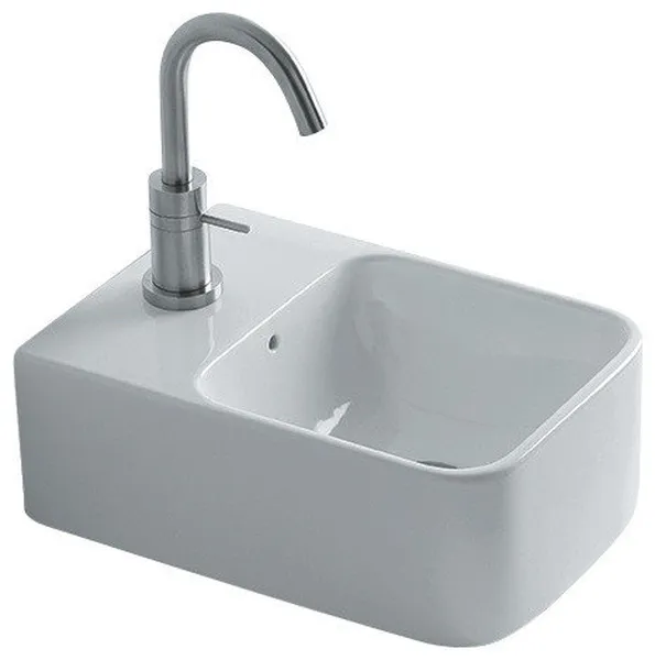 Normal Wall Mounted / Vessel Bathroom Sink, 9.4" L X 13.8" W