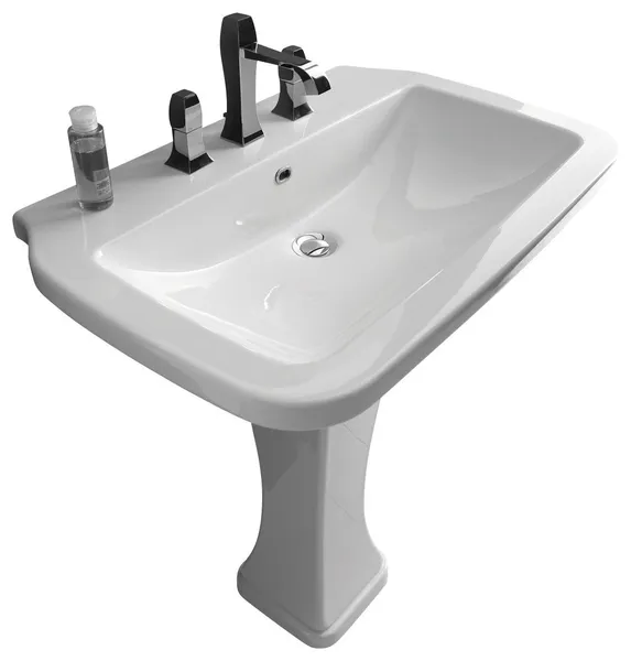 Nova Pedestal Sink in Ceramic White 29.5"