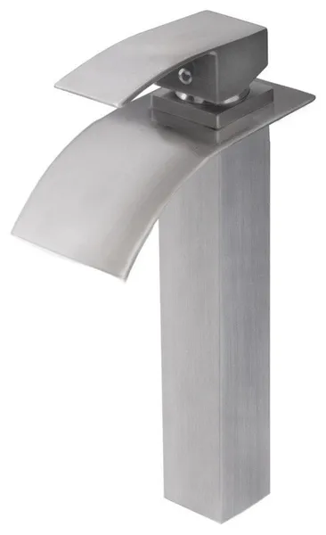 Novatto GF-136BN ECLIPSE Deck Mount Waterfall Faucet In Brushed Nickel