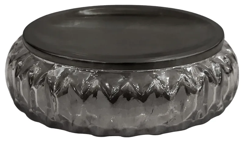 nu steel Black Glass With Black Nickel Steel Soap Dish