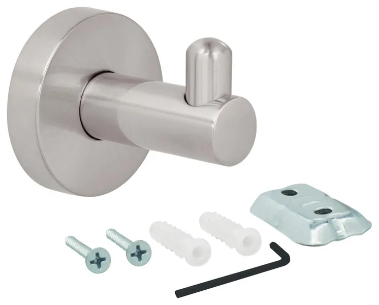Nuk3y Luna Modern Round Robe Hook, Satin Nickel
