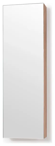 Oak Vertical Bathroom Cabinet, Mirror, Wireworks 800 Zone, Natural Oak