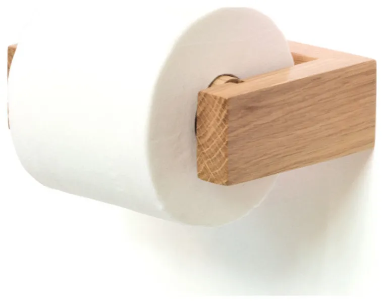 Oak Wall Toilet Roll Holder | Wireworks, Natural Oak