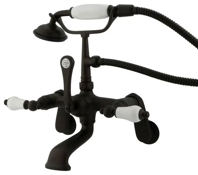 Oil Rubbed Bronze Vintage Wall Mount Clawfoot Tub Filler with Hand Shower CC55T5