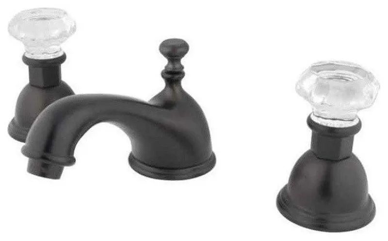 Oil Rubbed Bronze Widespread Lavatory Faucet with Crystal Handle KS3965WCL