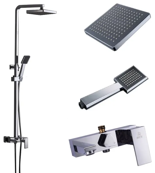 Olbia Chrome Wall Mount Rainfall Shower Set