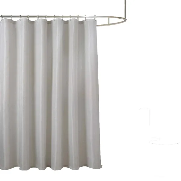 Olivia Gray Lindale 70" x 72" Jacquard Shower Curtain with Roller Hooks - Taupe