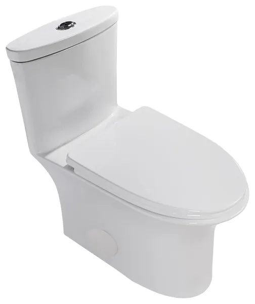 One Piece 1.1GPF/1.6 GPF Siphon Jet Dual Flushing Toilet
