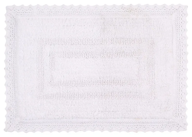 Opulent Reversible Bath Rug Set, 17x24 Rectangle, White
