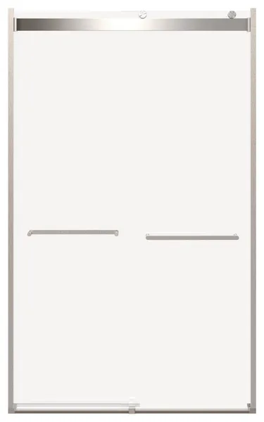 Orbit 48"W Sliding Frameless Shower Door in Brushed Nickel With Tempered Glass