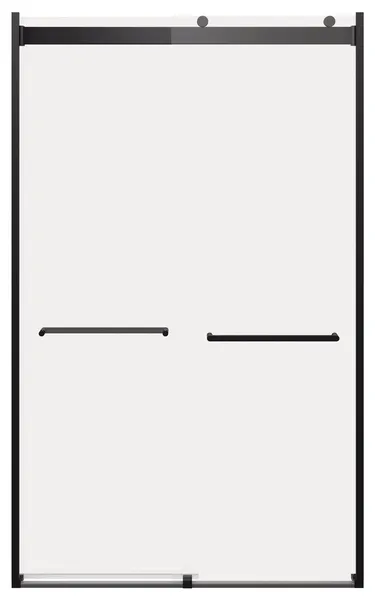 Orbit 48"Wx78"H Sliding Frameless Shower Door in Matte Black With Tempered Glass