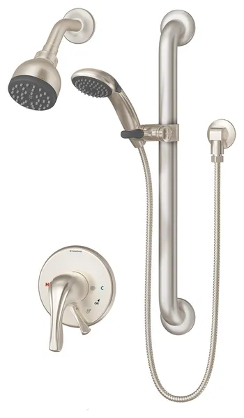 Origins Single Lever Handle Wall Mounted Shower Trim Kit 1.5 GPM, Satin Nickel