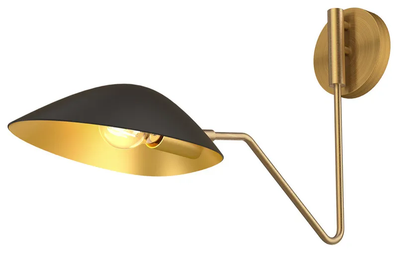Oscar Vanity, Matte Black, Aged Gold W6-1/8"xH12-3/4"xE22-3/8"