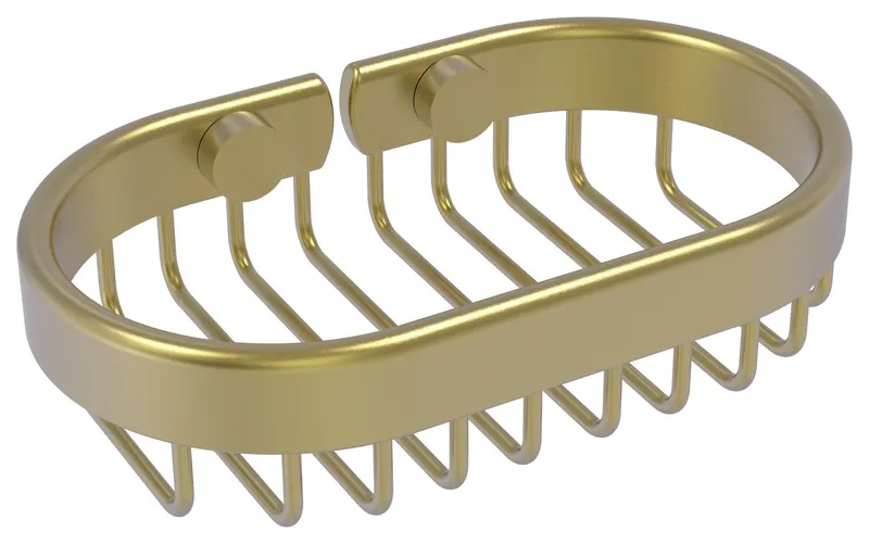 Oval Soap Basket, Satin Brass