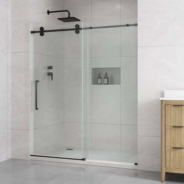 Ove Decors 15SGP-ORLA60 Reva 74"H x 60"W Sliding Frameless Shower - Black