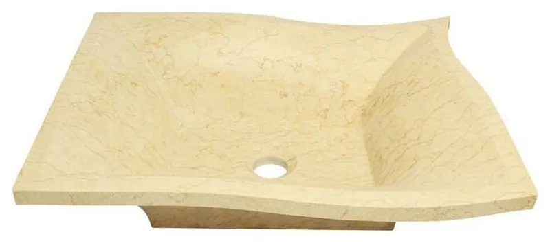 P958 Egyptian Yellow Marble Vessel Sink