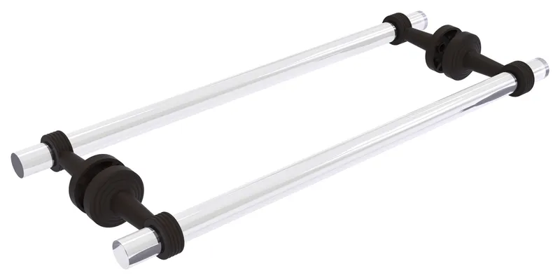 Pacific Beach 18"Back to Back Shower Door Towel Bar With Groovy Accents
