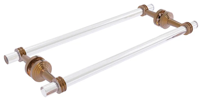 Pacific Beach 18" Dotted Back to Back Shower Door Towel Bar, Brushed Bronze