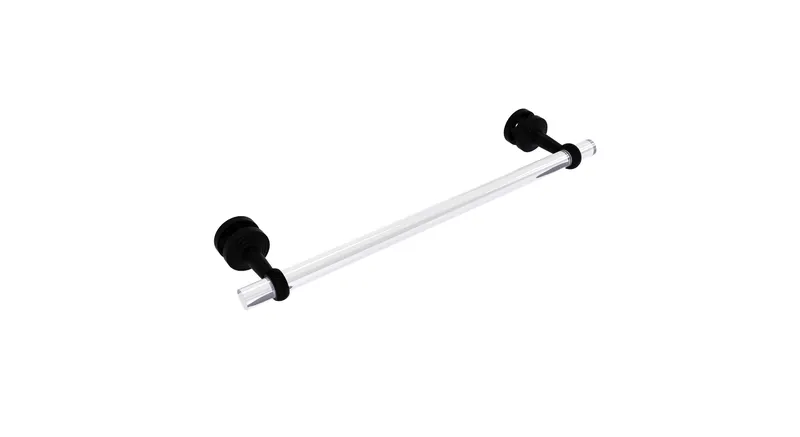 Pacific Beach 18" Shower Door Towel Bar with Twisted Accents, Matte Black