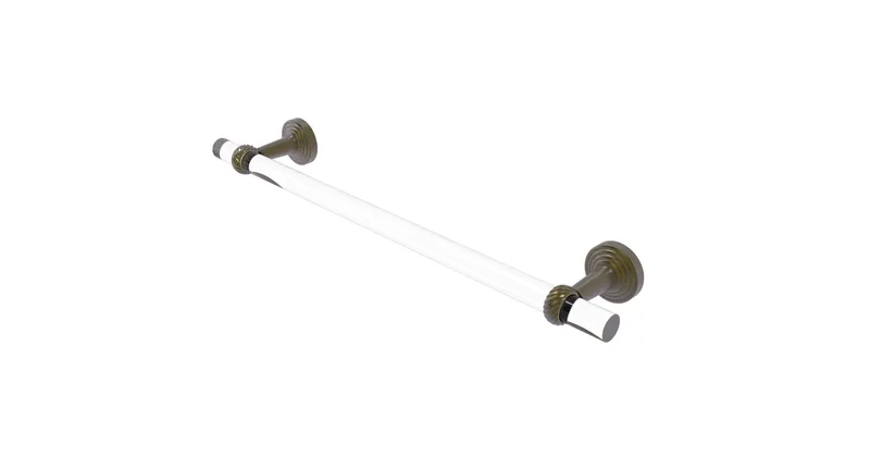 Pacific Beach 18" Towel Bar with Twisted Accents, Antique Brass