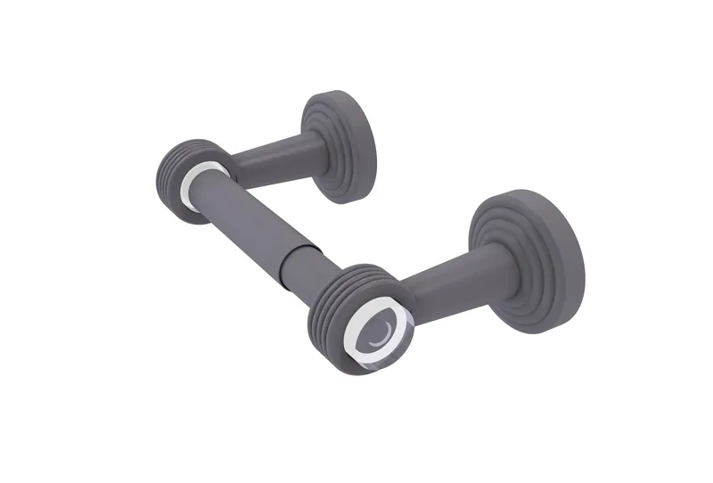Pacific Beach 2-Post Toilet Tissue Holder with Groovy Accents, Matte Gray