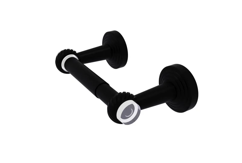 Pacific Beach 2-Post Toilet Tissue Holder with Twist Accents, Matte Black