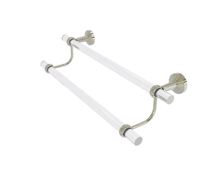 Pacific Beach 24" Double Towel Bar with Twisted Accents, Polished Nickel