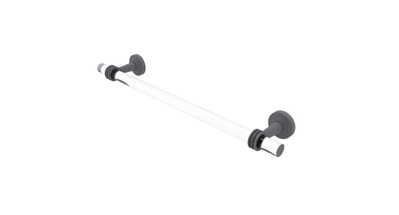 Pacific Beach 30" Towel Bar with Dotted Accents, Matte Gray