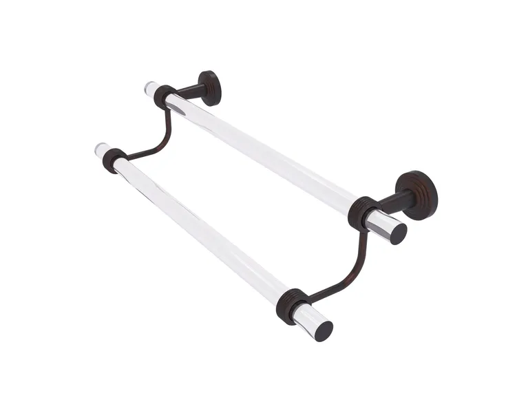 Pacific Beach 36" Double Towel Bar with Groovy Accents, Venetian Bronze