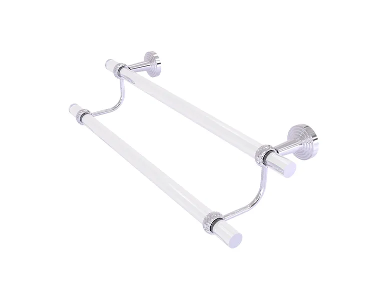 Pacific Beach 36" Double Towel Bar with Twisted Accents, Polished Chrome