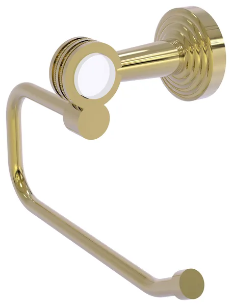 Pacific Beach Euro Style Dotted Accent Toilet Tissue Holder, Unlacquered Brass