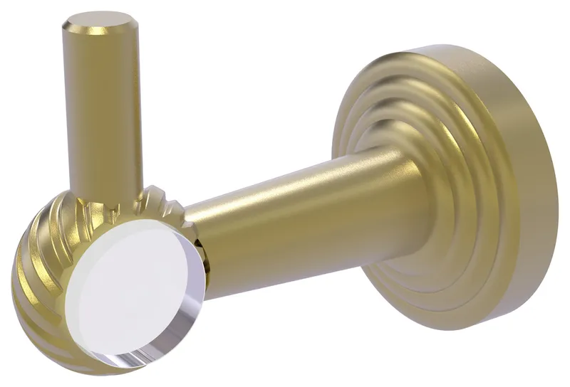 Pacific Beach Robe Hook with Twisted Accents, Satin Brass
