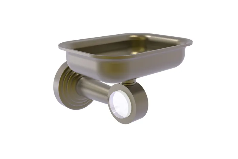 Pacific Beach Wall-Mount Soap Dish Holder, Antique Brass
