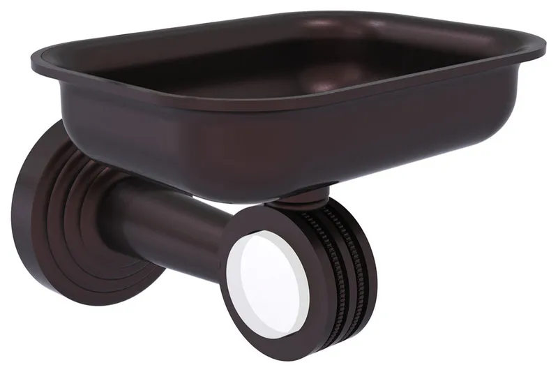 Pacific Beach Wall-Mount Soap Dish Holder with Dotted Accents, Antique Bronze