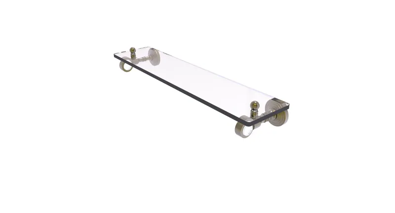 Pacific Grove 16" Glass Shelf, Antique Brass