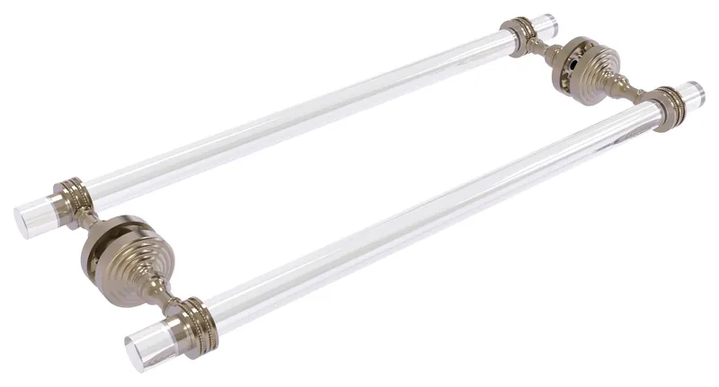 Pacific Grove 18" Dotted Back to Back Shower Door Towel Bar, Antique Pewter