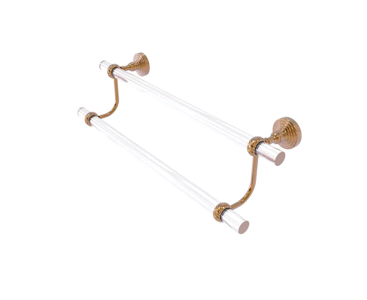 Pacific Grove 18" Double Towel Bar with Twisted Accents, Brushed Bronze