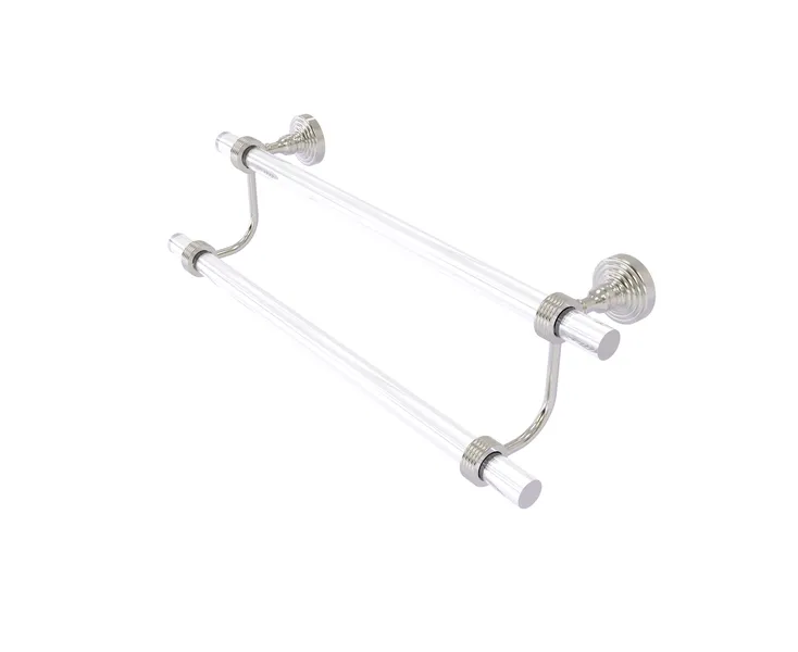 Pacific Grove 24" Double Towel Bar with Groovy Accents, Satin Nickel
