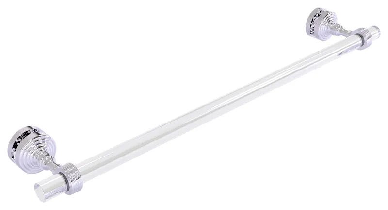 Pacific Grove 24" Shower Door Towel Bar with Groovy Accents, Polished Chrome