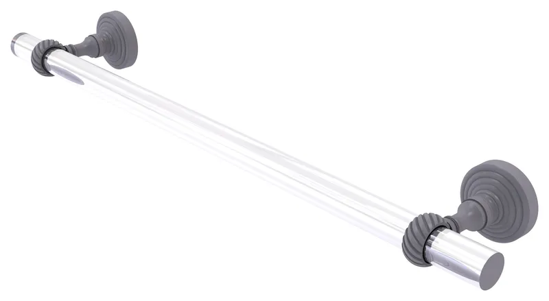 Pacific Grove 36" Towel Bar with Twisted Accents, Matte Gray