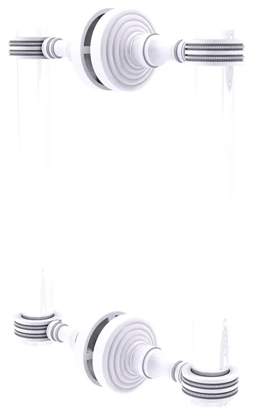 Pacific Grove 8" Dotted Accent Back to Back Shower Door Pull, Matte White