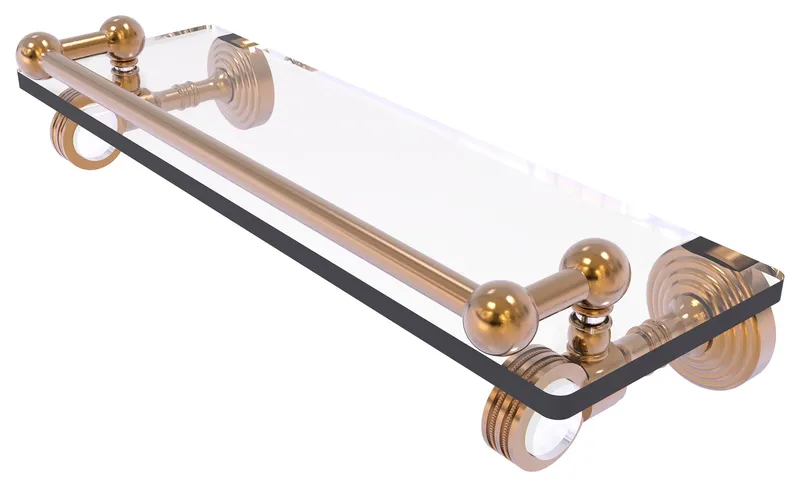 Pacific Grove Collection 16"Gallery Glass Shelf With Dotted Accents