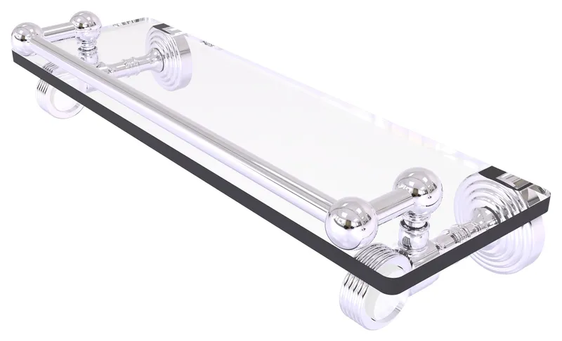 Pacific Grove Collection 16"Gallery Glass Shelf With Groovy Accents
