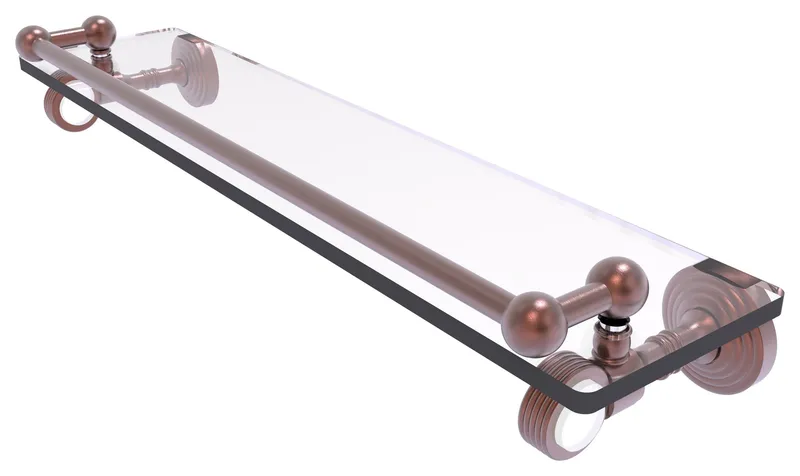 Pacific Grove Collection 22"Gallery Glass Shelf With Groovy Accents