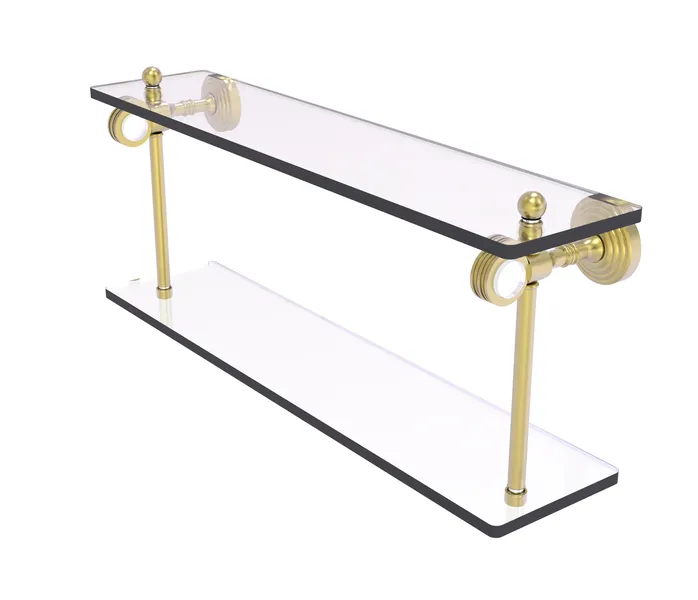 Pacific Grove Collection 22"Two Tiered Glass Shelf With Dotted Accents