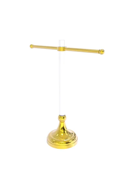 Pacific Grove Free Standing Towel Stand with Groovy Accents, Polished Brass