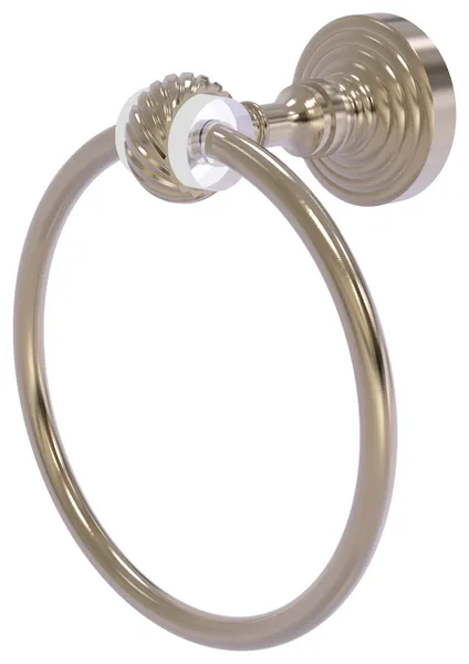 Pacific Grove Towel Ring with Twisted Accents, Antique Pewter